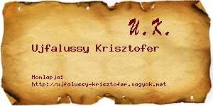 Ujfalussy Krisztofer névjegykártya
